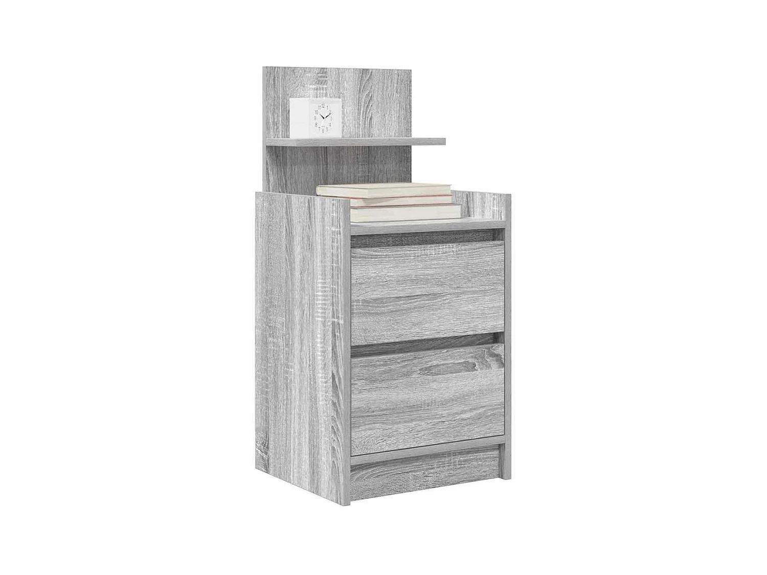 Nachtkastje met 2 lades 38x34x80 cm grijs sonoma eikenkleurig