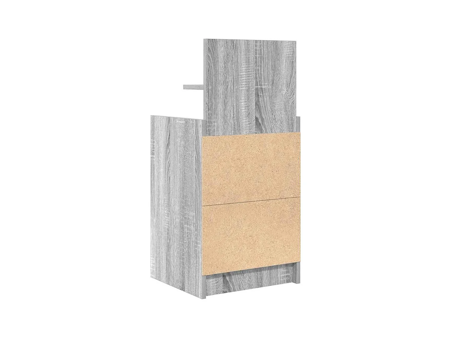 Nachtkastje met 2 lades 38x34x80 cm grijs sonoma eikenkleurig
