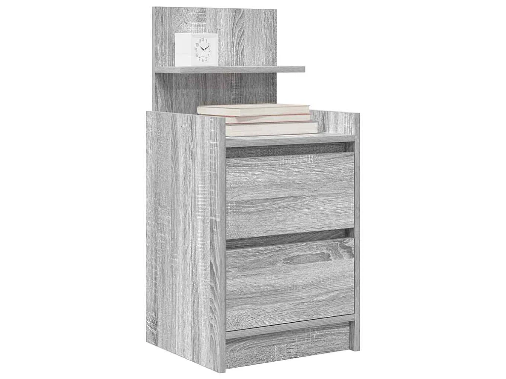 Nachtkastje met 2 lades 38x34x80 cm grijs sonoma eikenkleurig