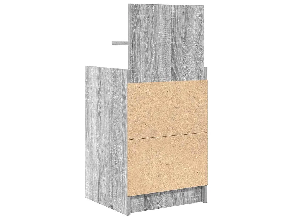 Nachtkastje met 2 lades 38x34x80 cm grijs sonoma eikenkleurig