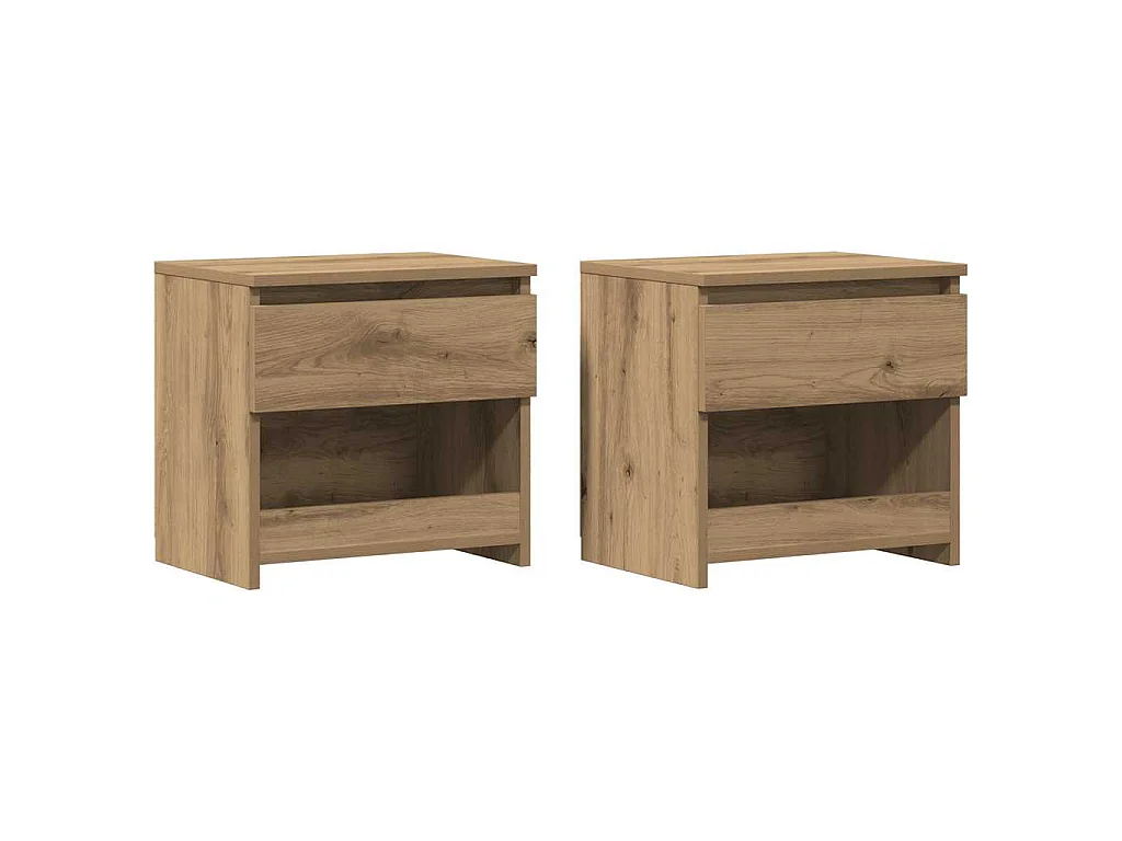 Nachtkastjes 2 st 40x30x39 cm bewerkt hout artisanaal eiken