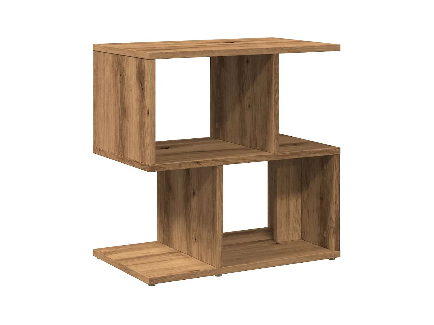 Nachtkastje 50x30x51,5 cm bewerkt hout artisanaal eikenkleur