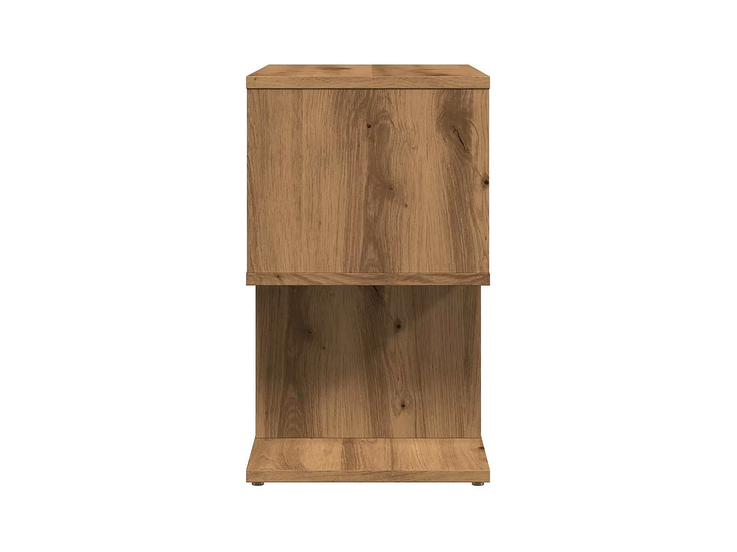 Nachtkastje 50x30x51,5 cm bewerkt hout artisanaal eikenkleur