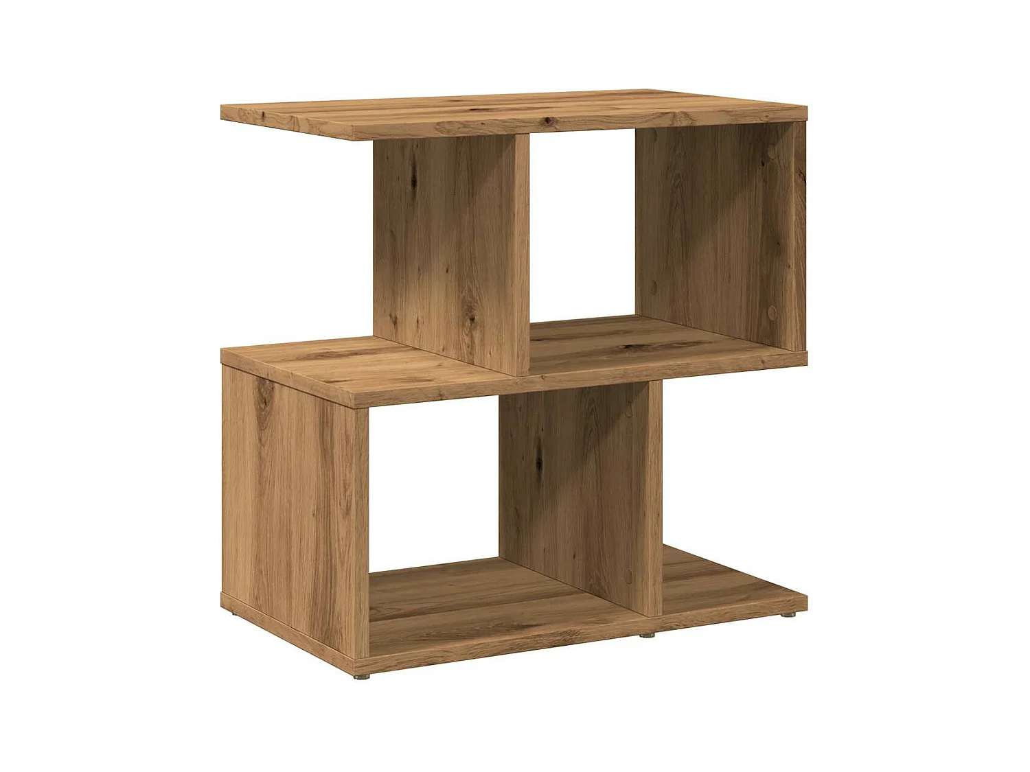 Nachtkastje 50x30x51,5 cm bewerkt hout artisanaal eikenkleur