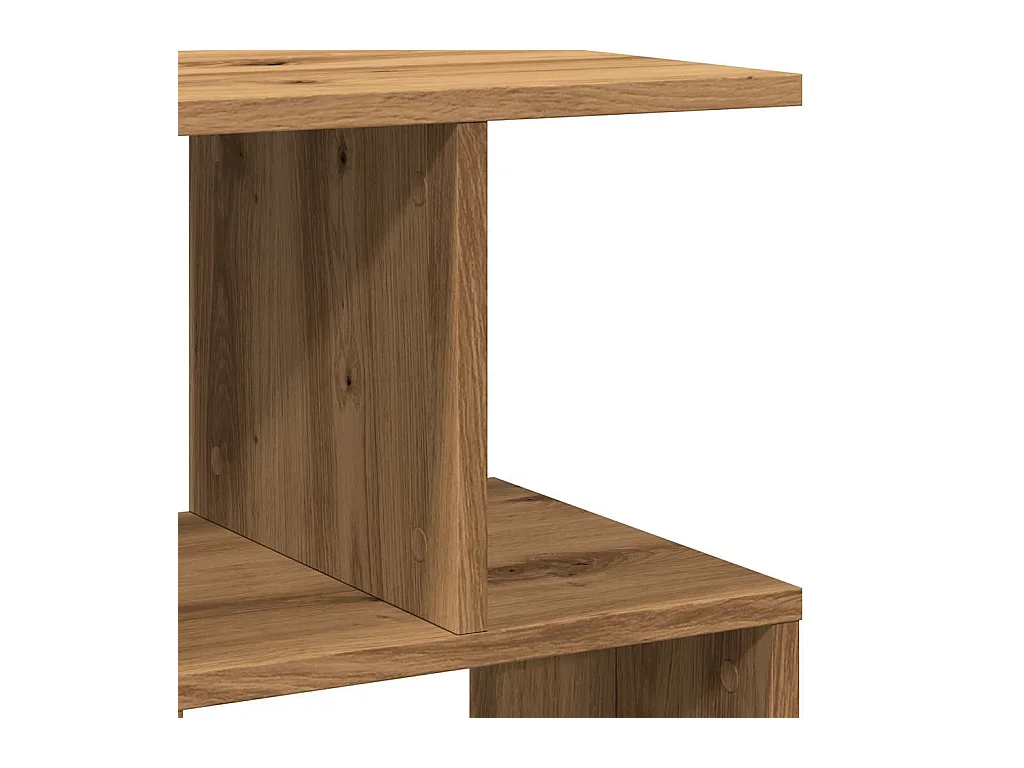 Nachtkastje 50x30x51,5 cm bewerkt hout artisanaal eikenkleur