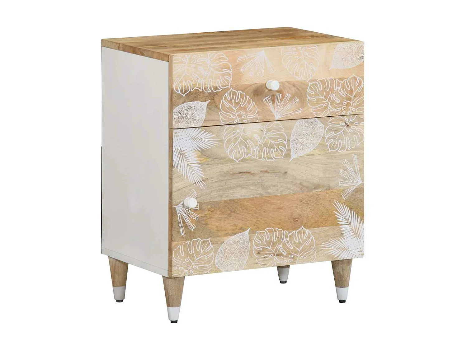 Table de chevet 50x33x60 cm bois de manguier massif