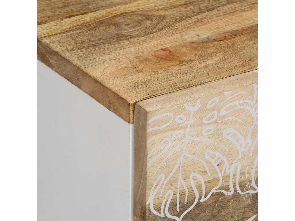 Table de chevet 50x33x60 cm bois de manguier massif