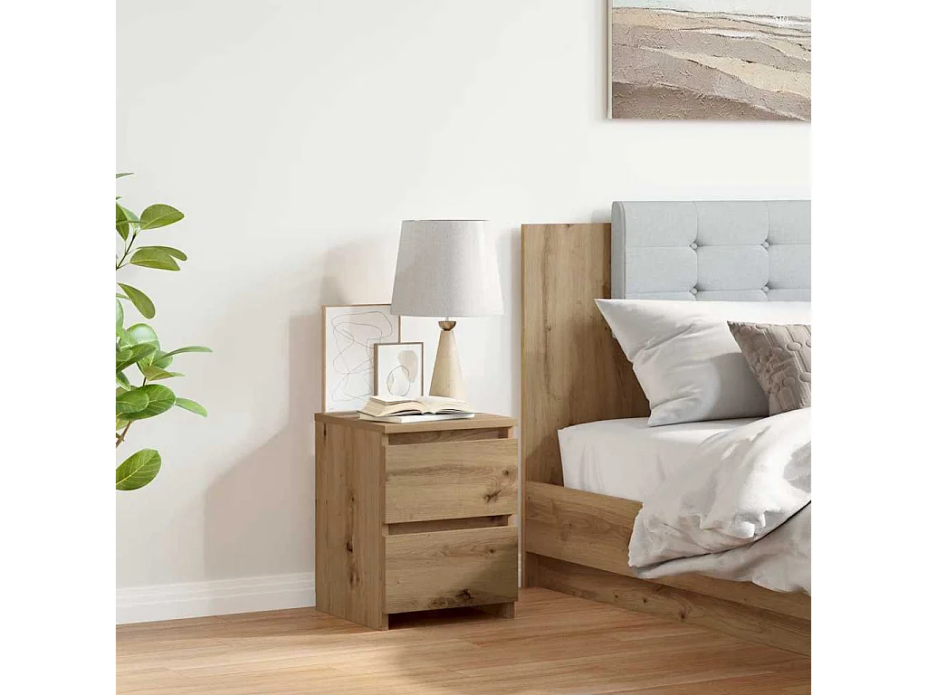 Mesa cabeceira 30x30x40 cm derivados madeira carvalho artisiano