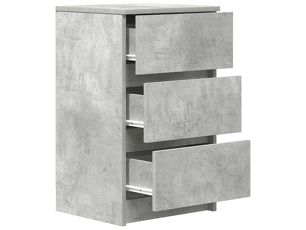Nachtkastje met 3 lades 39x35x65 cm betongrijs