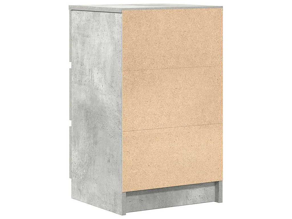 Nachtkastje met 3 lades 39x35x65 cm betongrijs