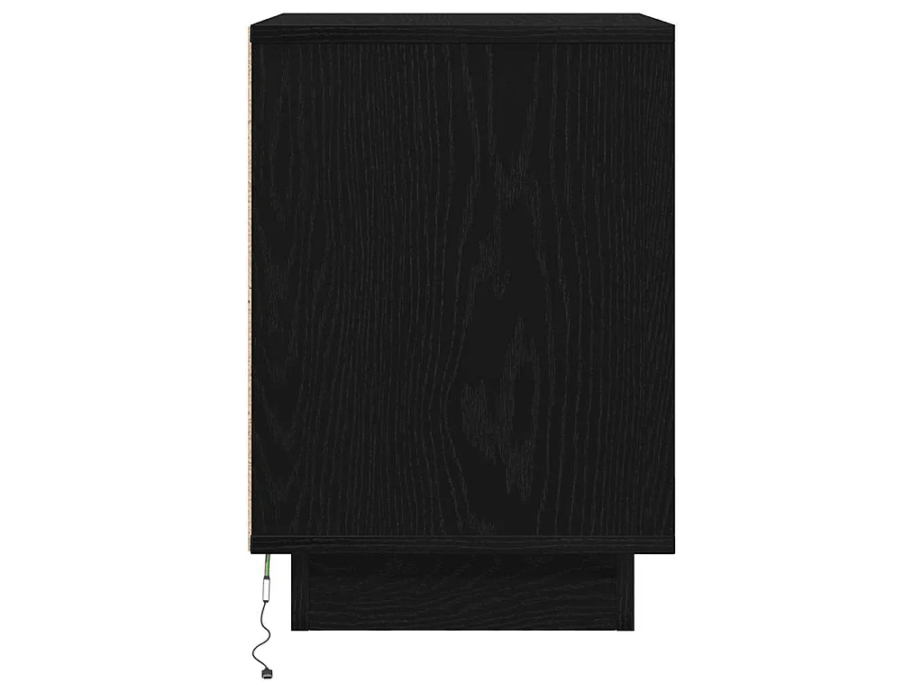 Nachttisch mit LED-Leuchten Schwarz 38x34x50 cm
