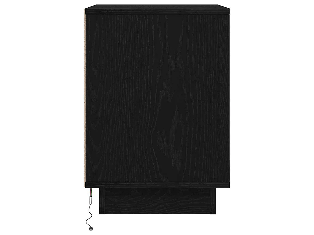 Table de chevet avec lumières LED noir 38x34x50 cm