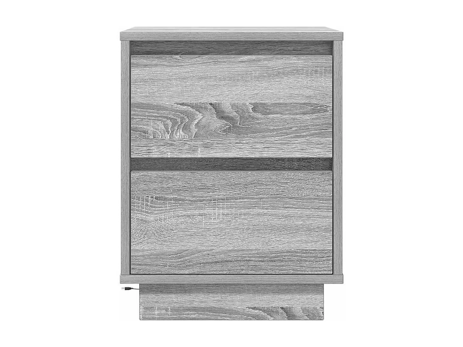 Table de chevet avec lumières LED sonoma gris 38x34x50 cm