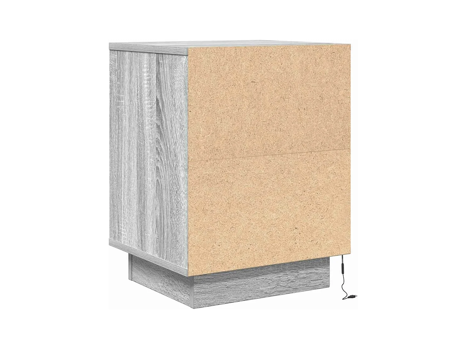 Nachtkastje met LED-verlichting 38x34x50 cm grijs sonoma