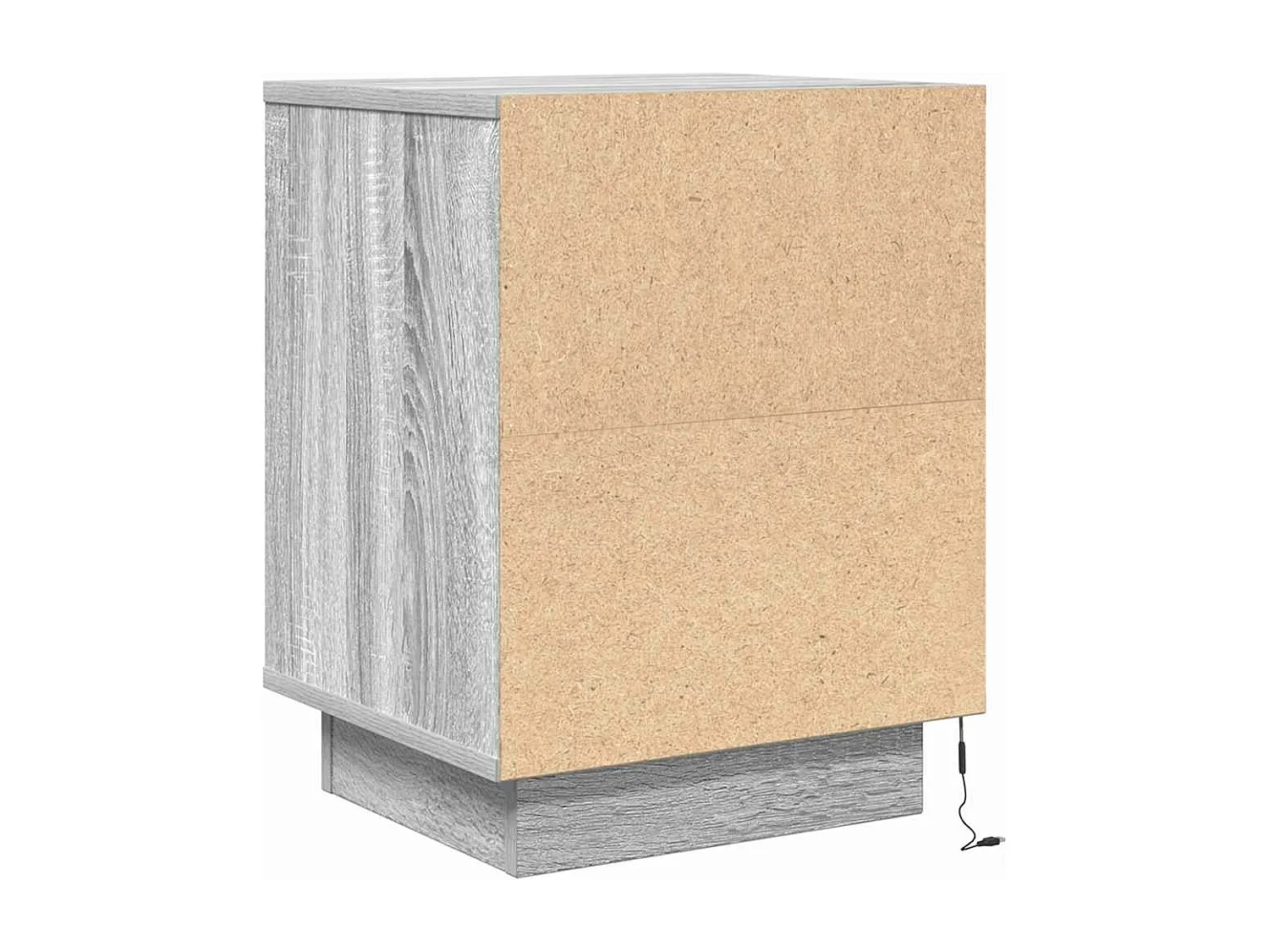 Nachttisch mit LED-Leuchten Grau Sonoma 38x34x50 cm