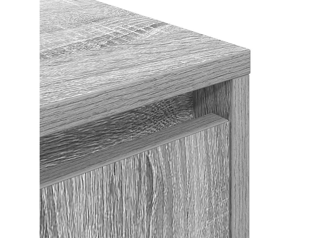 Comodino con Luci LED Grigio Sonoma 38x34x50 cm