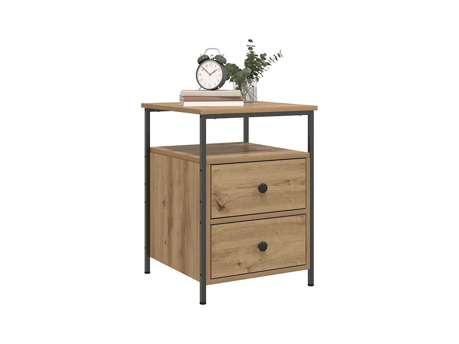 Comodino Rovere Artigianale 44x45x60 cm in Legno Multistrato
