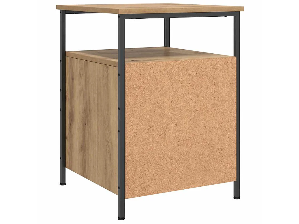 Table de chevet chêne artisanal 44x45x60 cm bois d'ingénierie