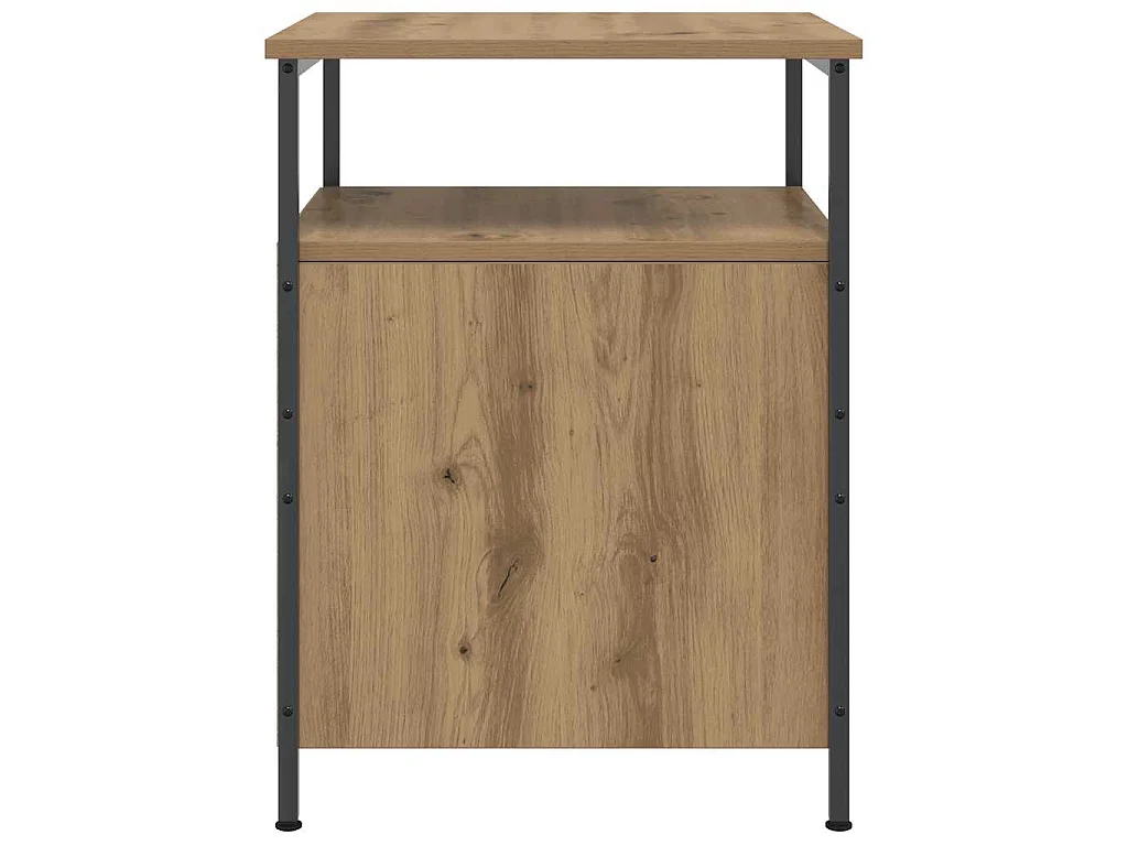 Table de chevet chêne artisanal 44x45x60 cm bois d'ingénierie