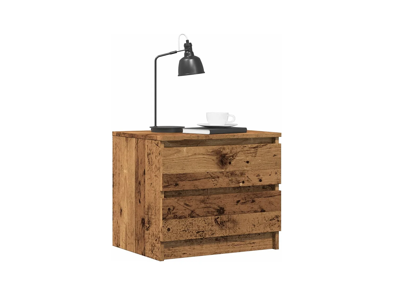 Table de chevet vieux bois 50x40x43.5 cm bois d’ingénierie