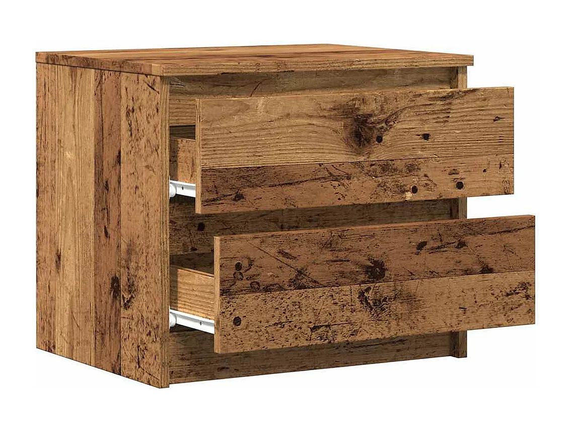 Table de chevet vieux bois 50x40x43.5 cm bois d’ingénierie