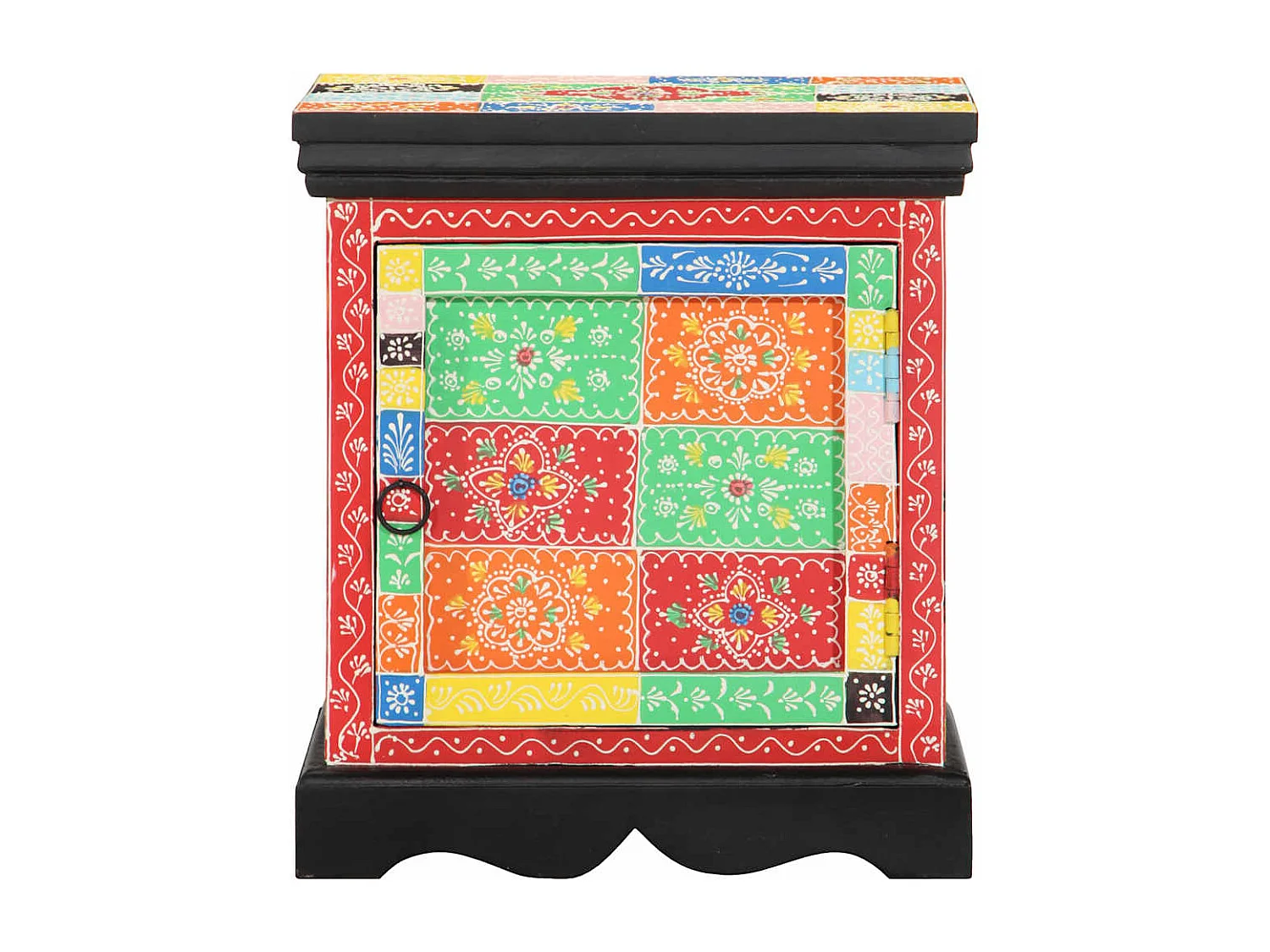 Nachttisch Mehrfarbig 40x35x45 cm Massivholz Mango