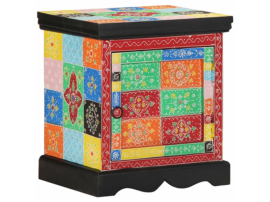 Nachttisch Mehrfarbig 40x35x45 cm Massivholz Mango