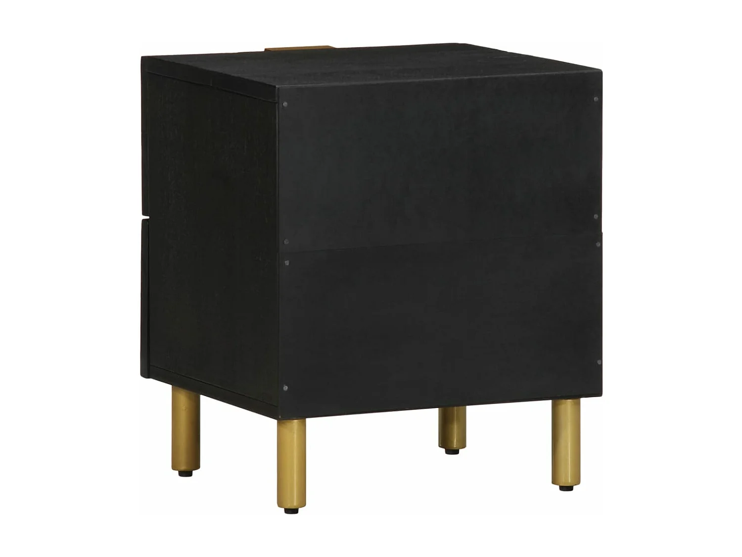 Table de chevet noir 40x33x46 cm bois de manguier solide