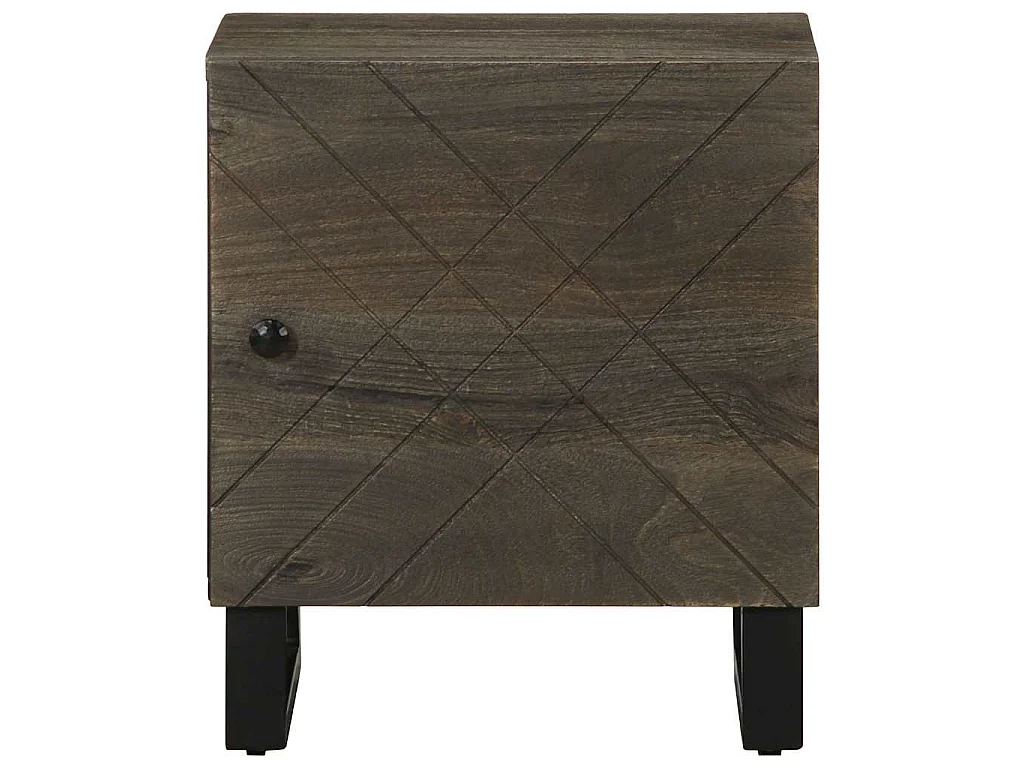 Nachtkastjes 2 st 40x33x46 cm massief mangohout zwart