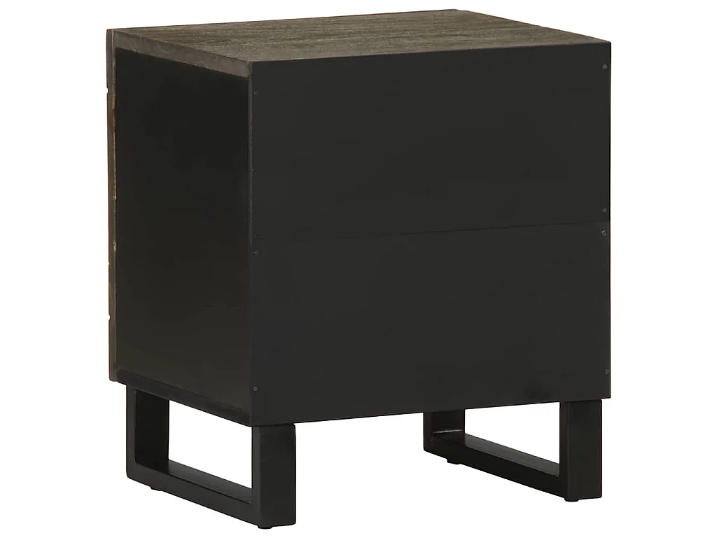Nachtkastjes 2 st 40x33x46 cm massief mangohout zwart
