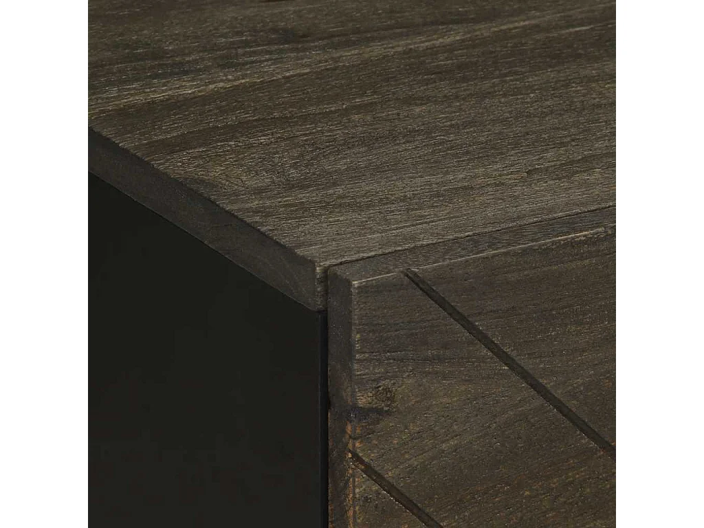 Nachtkastjes 2 st 40x33x46 cm massief mangohout zwart
