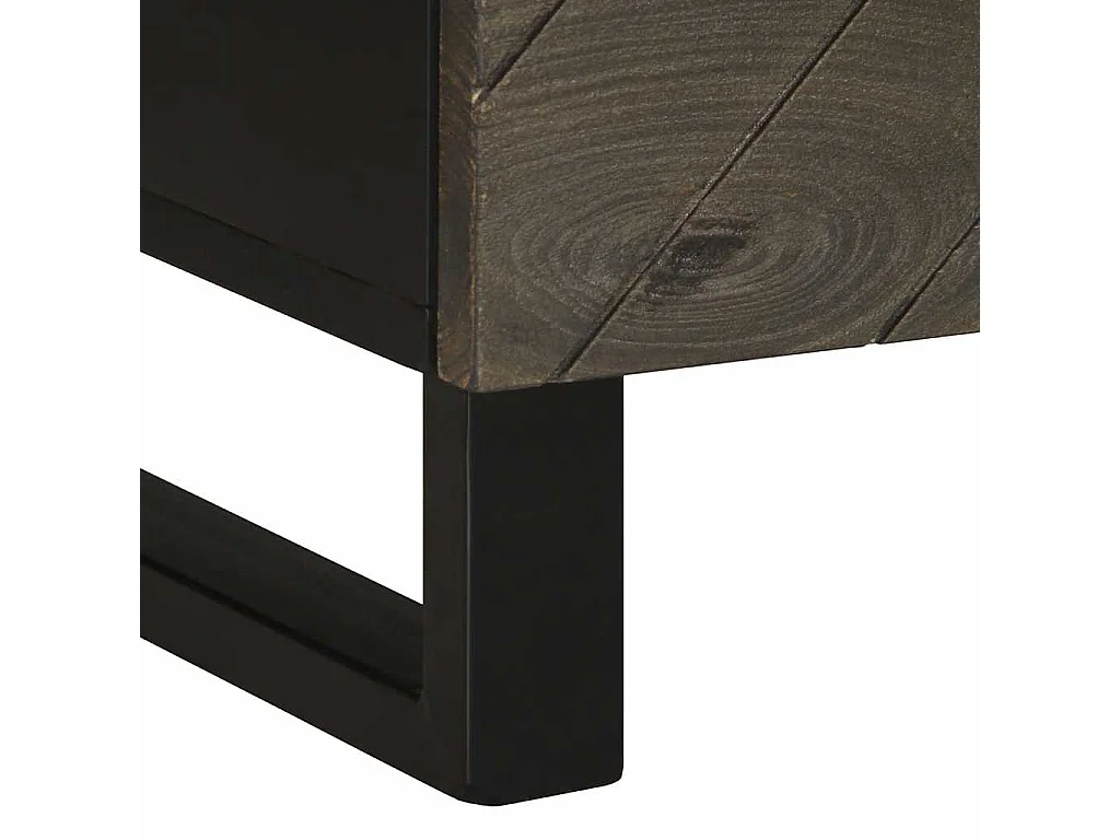 Nachtkastjes 2 st 40x33x46 cm massief mangohout zwart