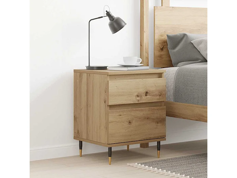 Mesa cabeceira 40x35x50 cm derivados madeira carvalho artisiano