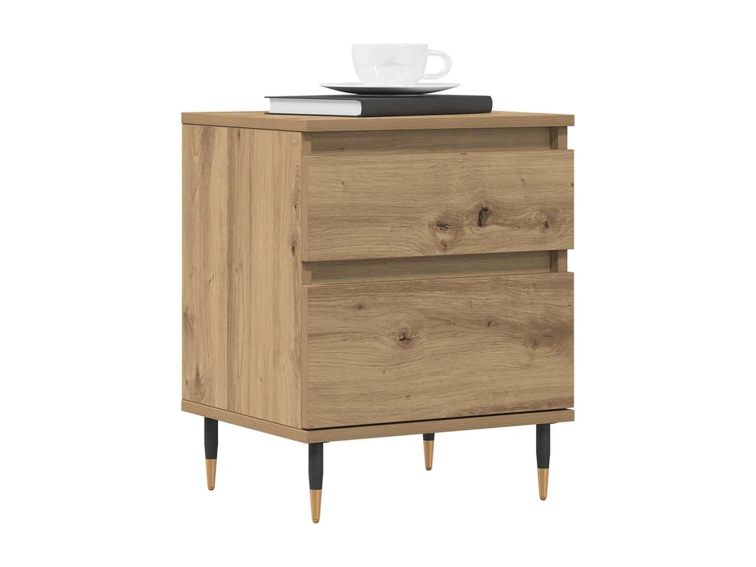 Comodino Rovere Artigianale 40x35x50 cm in Legno Multistrato