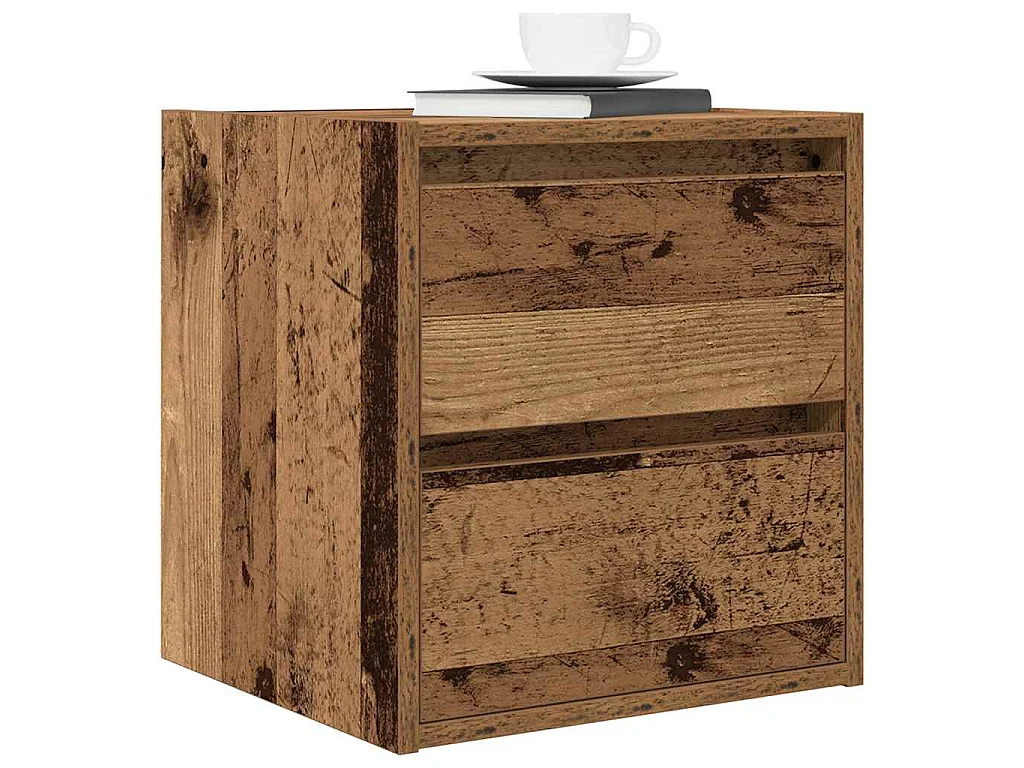 Comodino a Muro Legno Antico 38x34x40 cm