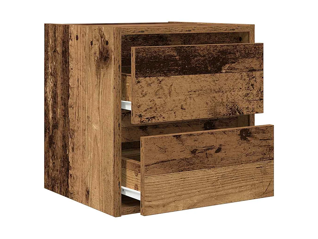 Comodino a Muro Legno Antico 38x34x40 cm