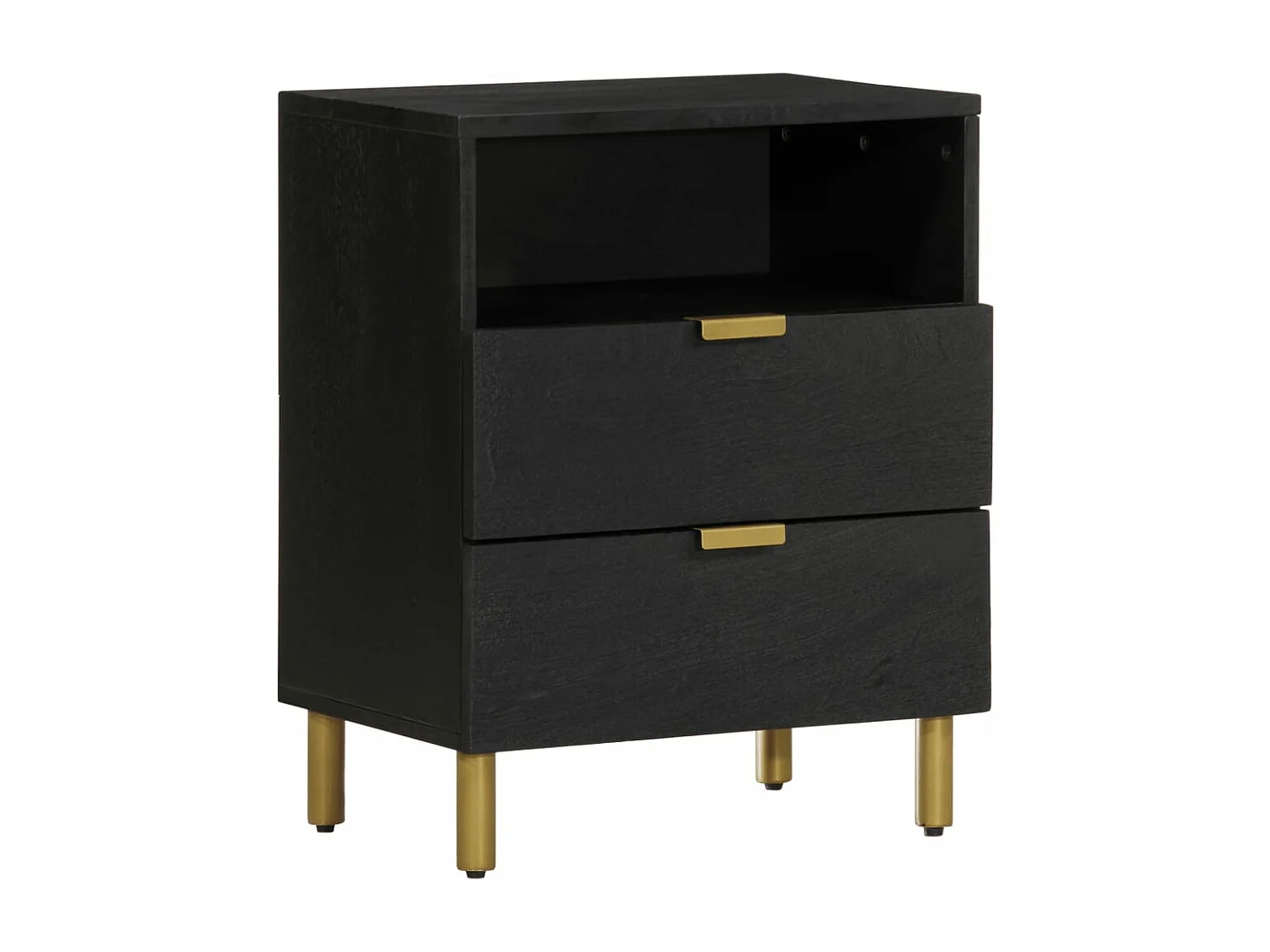 Table de chevet noir 50x33x62 cm bois d'ingénierie