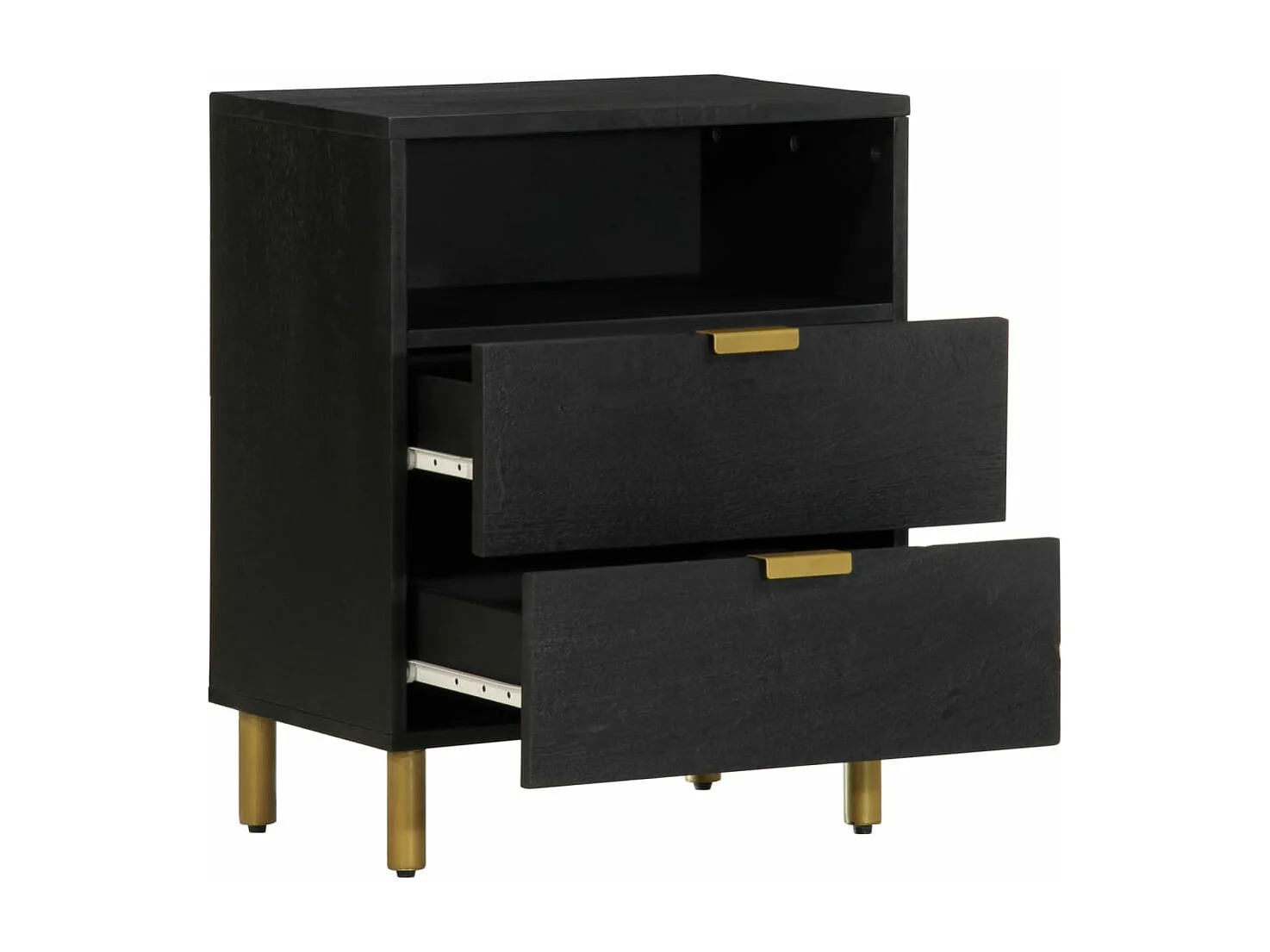 Table de chevet noir 50x33x62 cm bois d'ingénierie