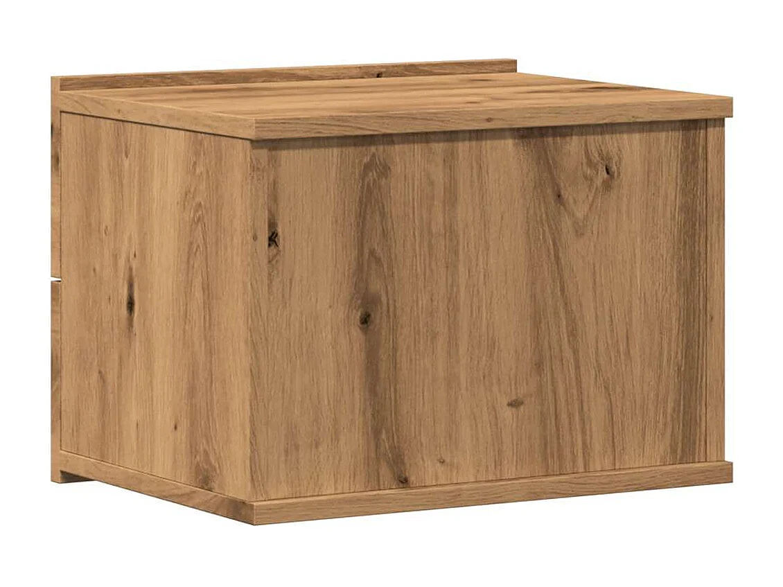 Table de chevet murale chêne artisanal 40x32x30 cm