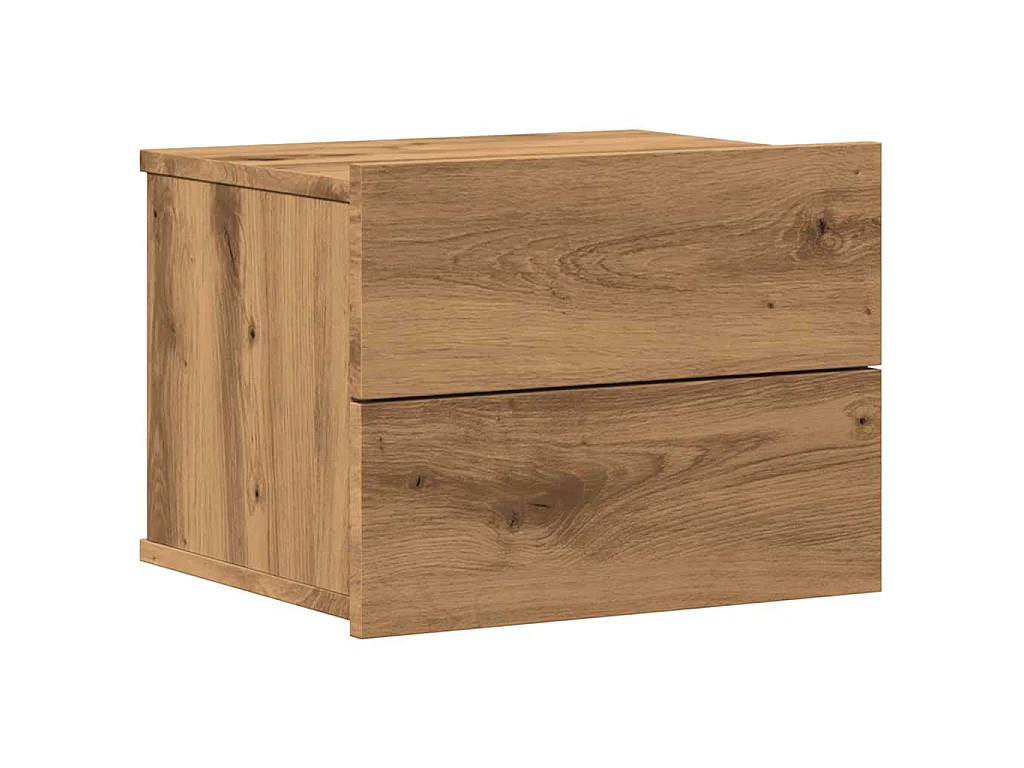 Table de chevet murale chêne artisanal 40x32x30 cm