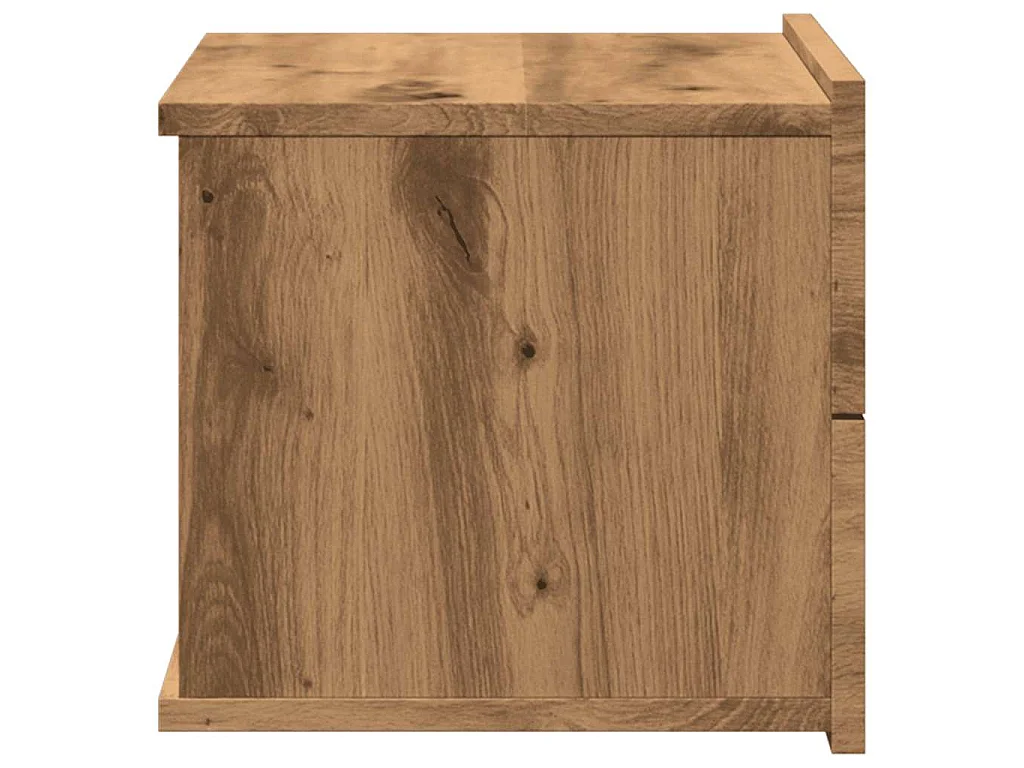 Table de chevet murale chêne artisanal 40x32x30 cm