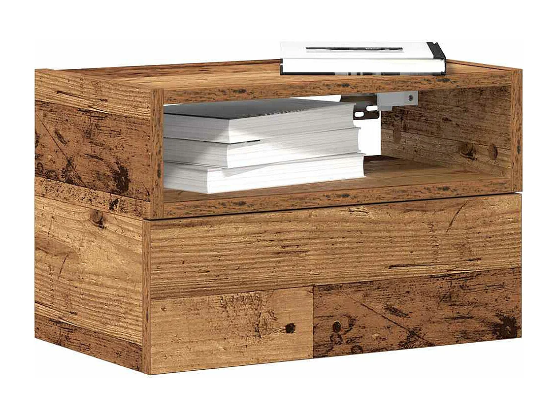 Tables de chevet murales 2 pcs vieux bois 45x26x28,5 cm
