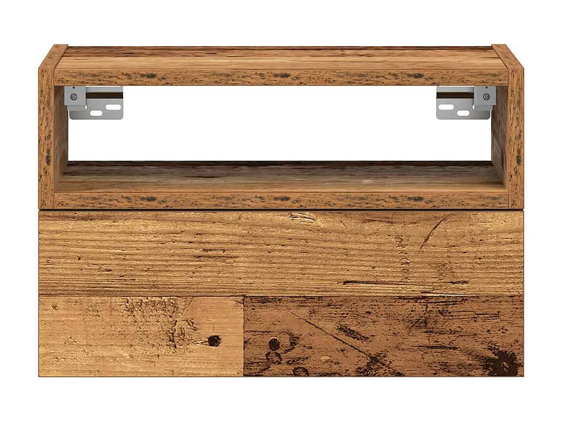 Wand-Nachttische 2 Stk. Altholz-Optik 45x26x28,5 cm