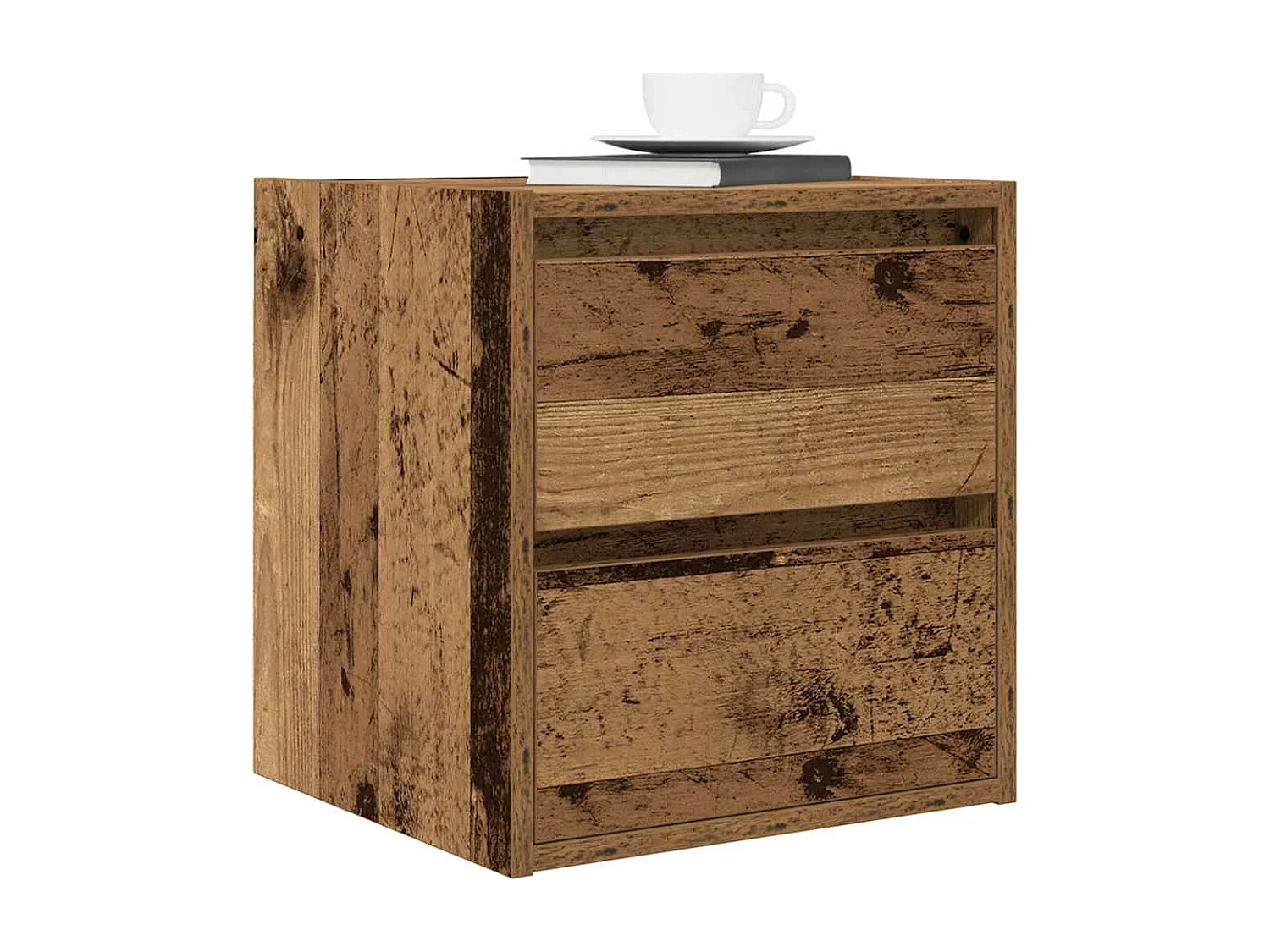 Mesillas de noche de pared 2 uds madera vieja 38x34x40 cm