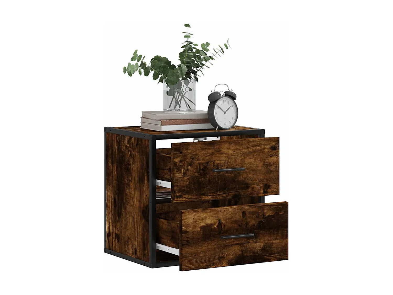 Comodini a Muro 2 pz Rovere Fumo 40x31x39,5 cm