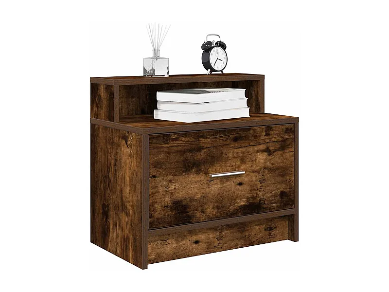 Nachtkastje met lade 51x31x47 cm gerookt eikenkleurig