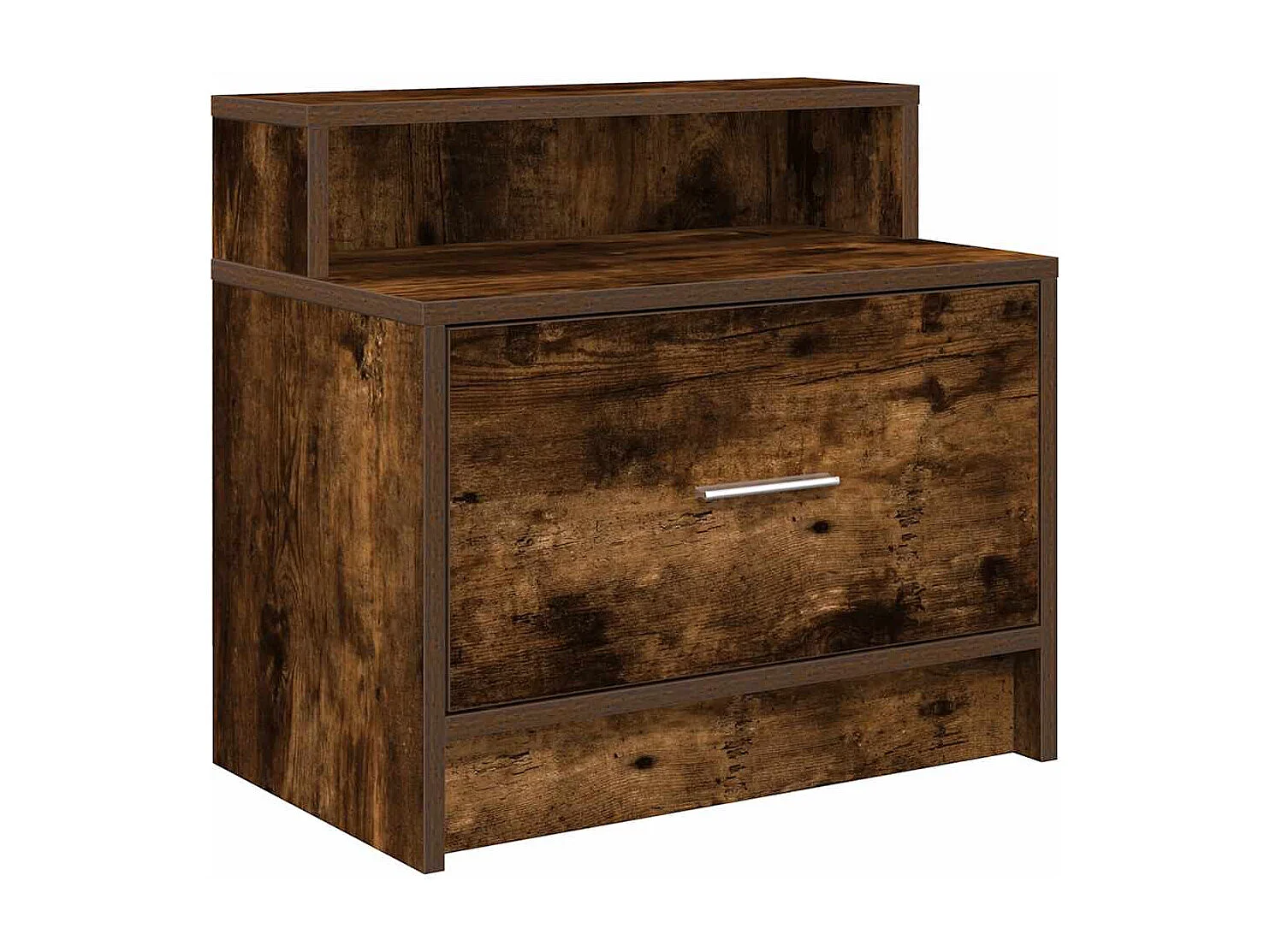 Table de chevet avec tiroir chêne fumé 51x31x47 cm