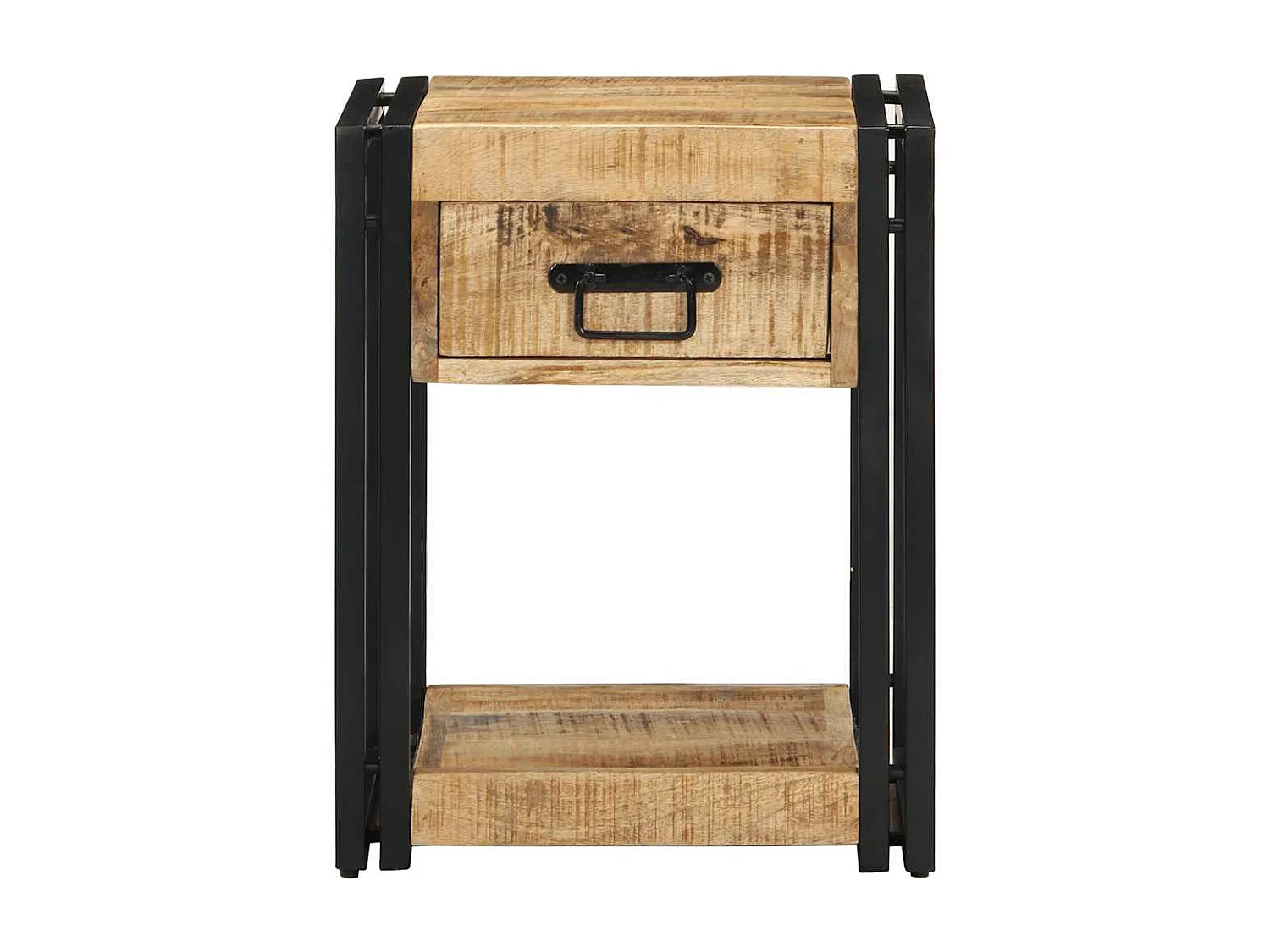 Nachtkastjes 2 st 40x35x50 cm massief ruw hout mango