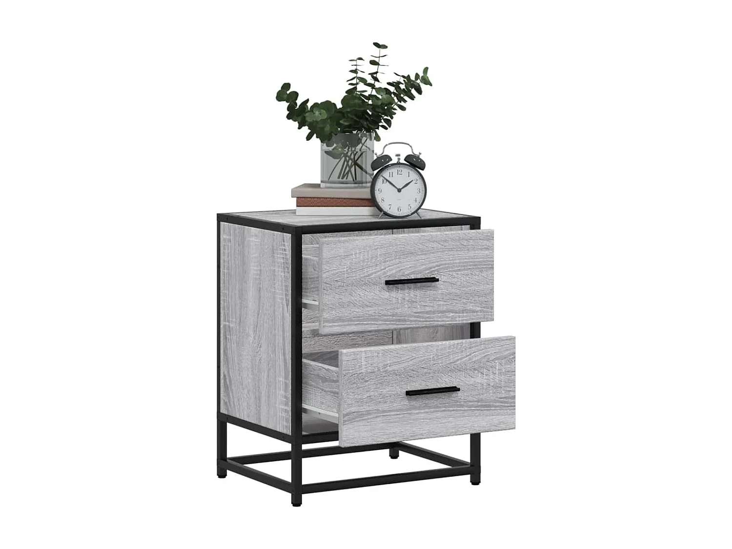 Table de chevet sonoma gris 40x31x50 cm bois d'ingénierie