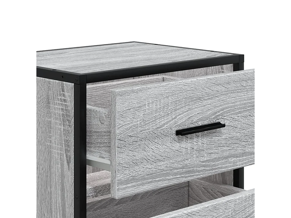 Table de chevet sonoma gris 40x31x50 cm bois d'ingénierie